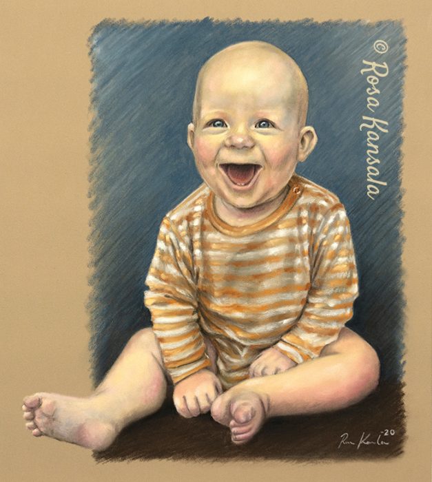Pastellimuotokuva lapsesta, 24 x 28 cm